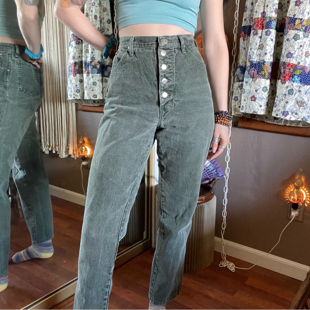 Vintage Green Corduroy Wranglers